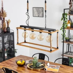 Lampes Industrielles-hofstein Suspension Lautremen Écru, Noir, 4 lumières