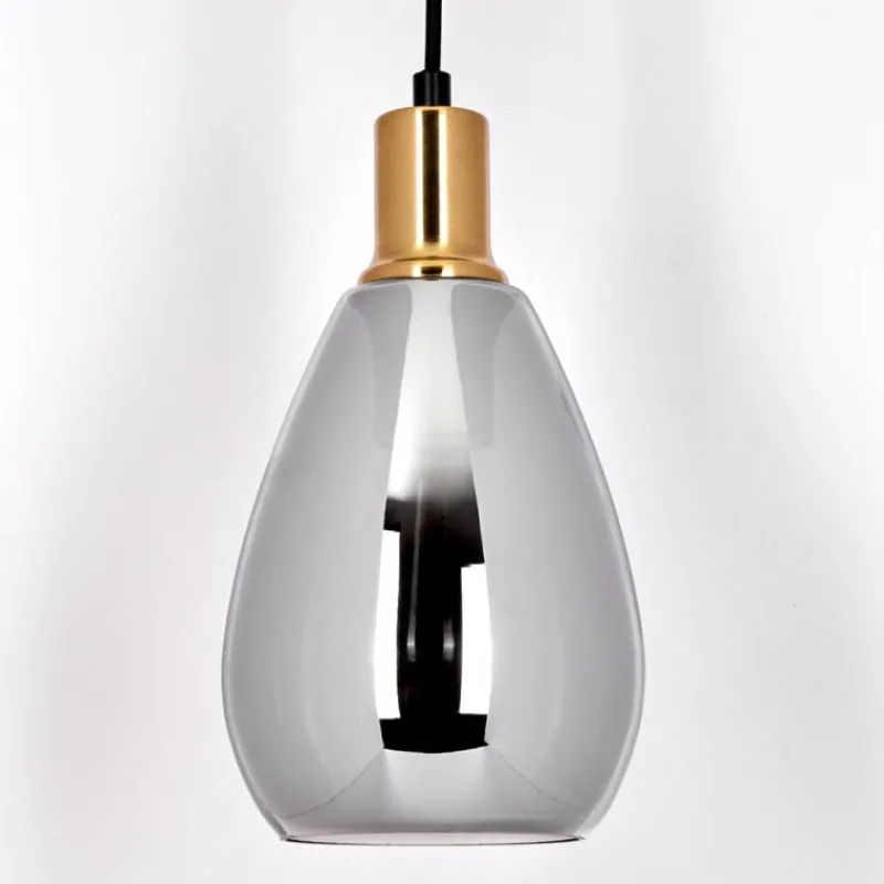 Suspension Verre Fumé-hofstein Suspension Lincura Laiton, Noir, 1 lumière