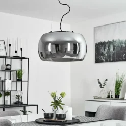 Suspension Verre Fumé-hofstein Suspension Lissy Noir, 3 lumières