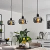Suspension Verre Fumé-hofstein Suspension Lissy Noir, 3 lumières