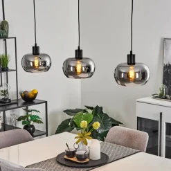 Suspension Verre Fumé-hofstein Suspension Lissy Noir, 3 lumières