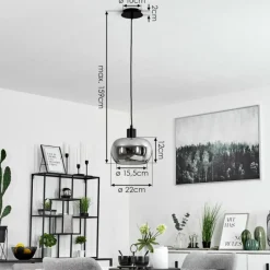 hofstein Suspension Lissy Noir, 1 lumière