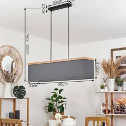 Lampes En Tissu-hofstein Suspension Lure Noir, 4 lumières