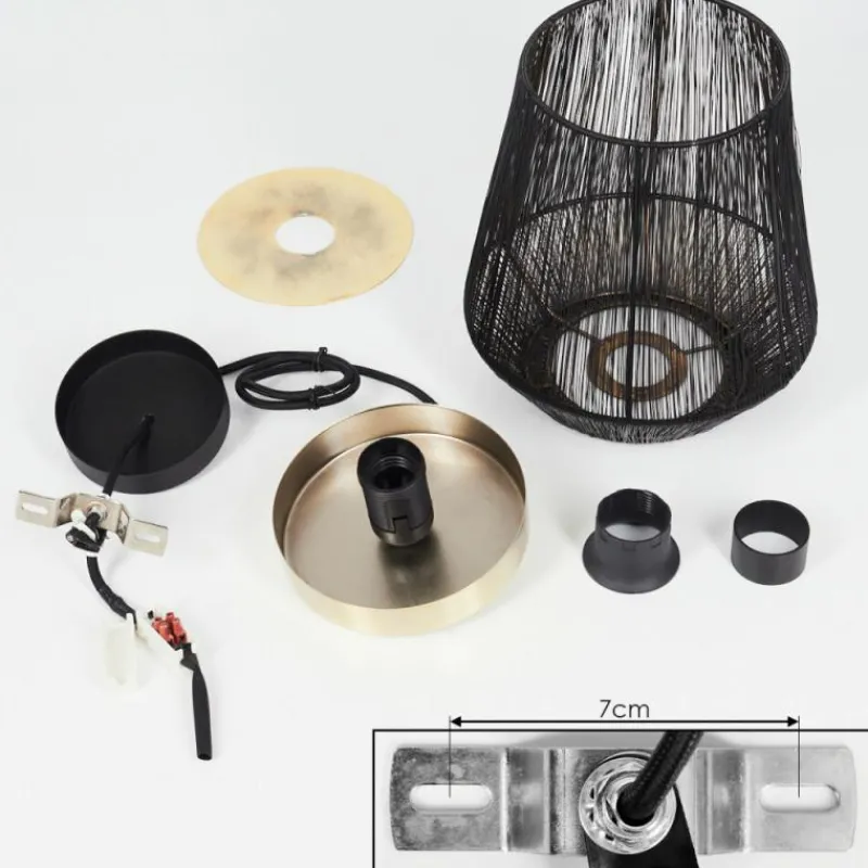 Lampes Dorées-hofstein Suspension Madancos Noir, 1 lumière