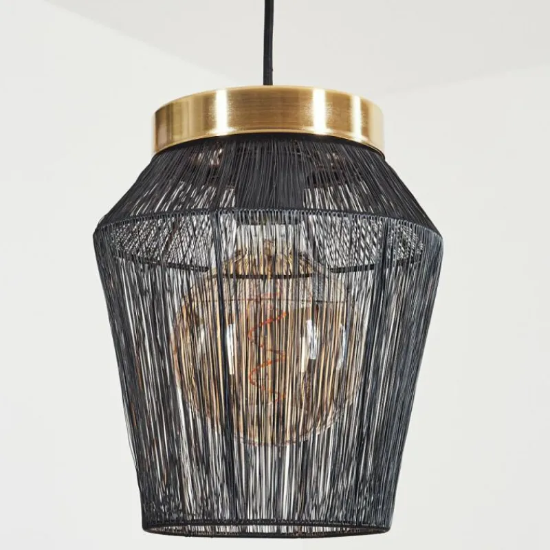 Lampes Dorées-hofstein Suspension Madancos Noir, 1 lumière