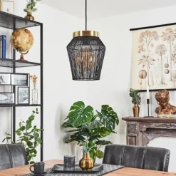 Lampes Dorées-hofstein Suspension Madancos Noir, 1 lumière