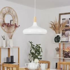 Luminaires Scandinaves-hofstein Suspension Mansle Écru, Blanc, 1 lumière