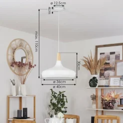 Luminaires Scandinaves-hofstein Suspension Mansle Écru, Blanc, 1 lumière