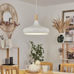 Luminaires Scandinaves-hofstein Suspension Mansle Écru, Blanc, 1 lumière