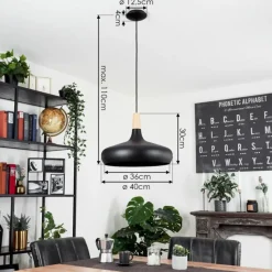 Luminaires Scandinaves-hofstein Suspension Mansle Écru, Noir, 1 lumière