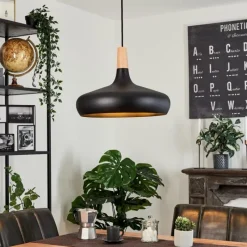 Luminaires Scandinaves-hofstein Suspension Mansle Écru, Noir, 1 lumière