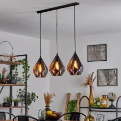 Luminaires Orientaux-hofstein Suspension Marang Noir, 3 lumières