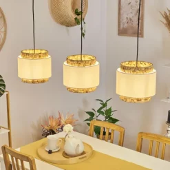 Lampes En Tissu-hofstein Suspension Marieux Écru, Blanc, 3 lumières