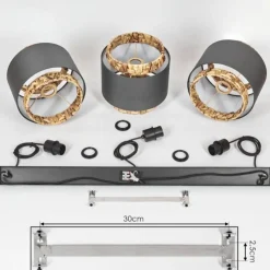 Lampes En Tissu-hofstein Suspension Marieux Noir, 3 lumières