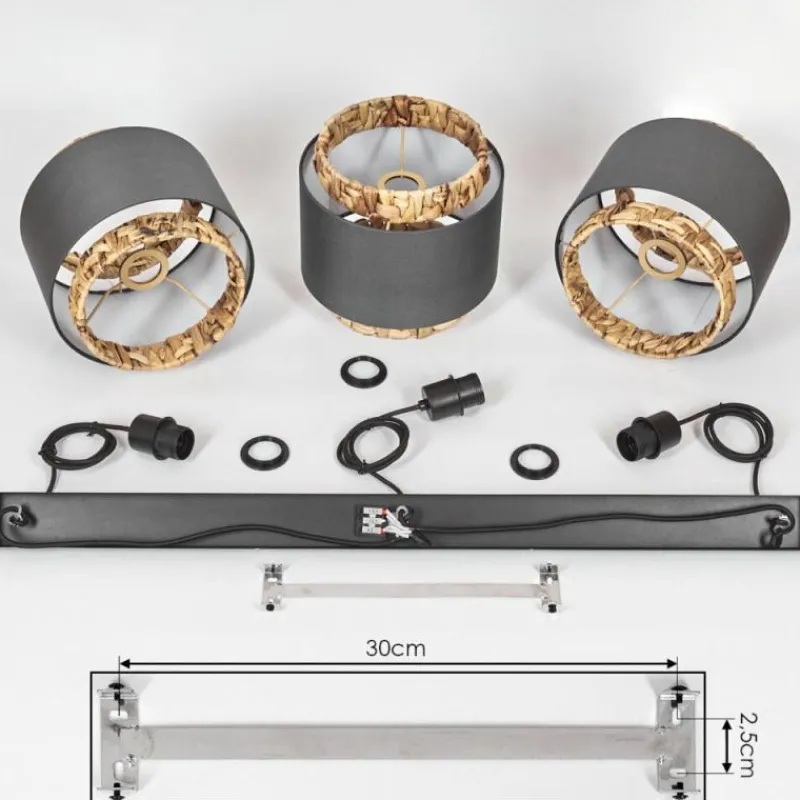 Lampes En Tissu-hofstein Suspension Marieux Noir, 3 lumières