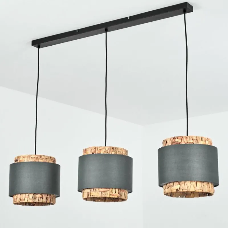Lampes En Tissu-hofstein Suspension Marieux Noir, 3 lumières