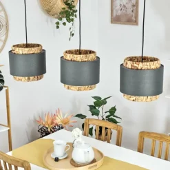 Lampes En Tissu-hofstein Suspension Marieux Noir, 3 lumières