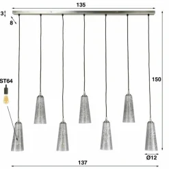 hofstein Suspension Mateus Noir, 7 lumières