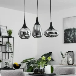 Luminaires Scandinaves-hofstein Suspension Maynal Noir, 3 lumières