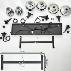 hofstein Suspension Maynal Noir, 6 lumières