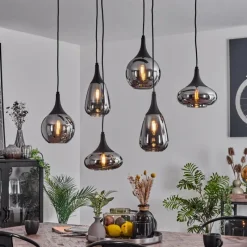 hofstein Suspension Maynal Noir, 6 lumières