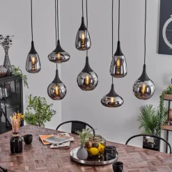 hofstein Suspension Maynal Noir, 8 lumières