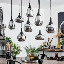 hofstein Suspension Maynal Noir, 8 lumières