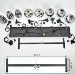 hofstein Suspension Maynal Noir, 8 lumières