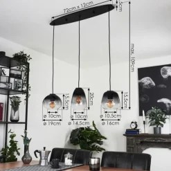 Suspension Verre Fumé-hofstein Suspension Mechaico Noir, 3 lumières