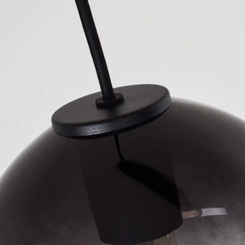 Suspension Verre Fumé-hofstein Suspension Mechaico Noir, 3 lumières