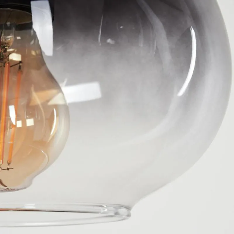 Suspension Verre Fumé-hofstein Suspension Mechaico Noir, 3 lumières