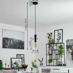 hofstein Suspension Miaqui Noir, 1 lumière