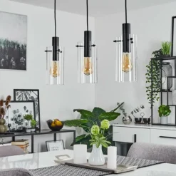 hofstein Suspension Miaqui Noir, 3 lumières