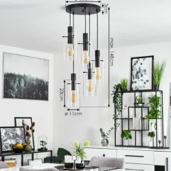 hofstein Suspension Miaqui Noir, 5 lumières