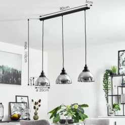 Suspension Verre Fumé-hofstein Suspension Morzine Noir, 3 lumières