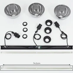 Suspension Verre Fumé-hofstein Suspension Morzine Noir, 3 lumières