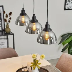 Suspension Verre Fumé-hofstein Suspension Morzine Noir, 3 lumières