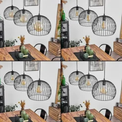 Lampes Industrielles-hofstein Suspension Mossay Noir, 3 lumières