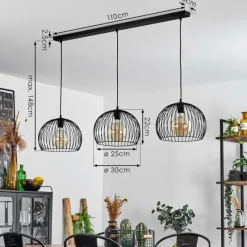 Lampes Industrielles-hofstein Suspension Mossay Noir, 3 lumières