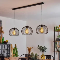 Lampes Industrielles-hofstein Suspension Mossay Noir, 3 lumières