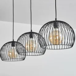 Lampes Industrielles-hofstein Suspension Mossay Noir, 3 lumières