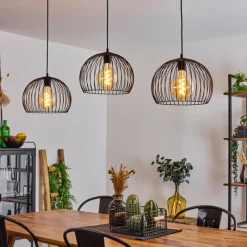 Lampes Industrielles-hofstein Suspension Mossay Noir, 3 lumières