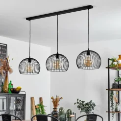 Lampes Industrielles-hofstein Suspension Mossay Noir, 3 lumières