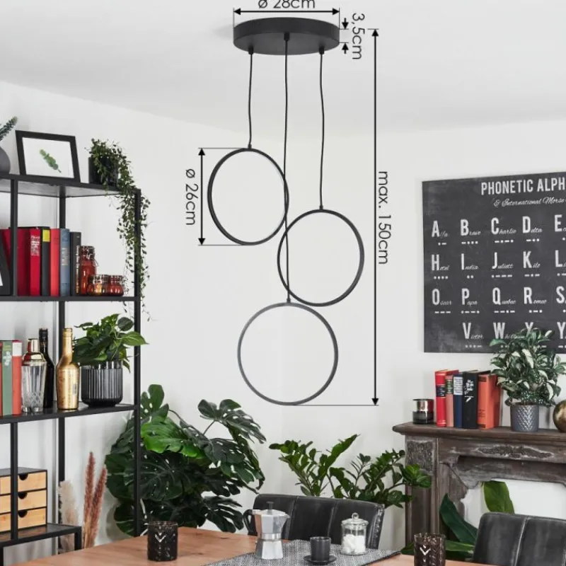 hofstein Suspension Nevogilde LED Noir, 1 lumière* Éclairage Led