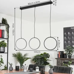 hofstein Suspension Nevogilde LED Noir, 1 lumière* Suspensions