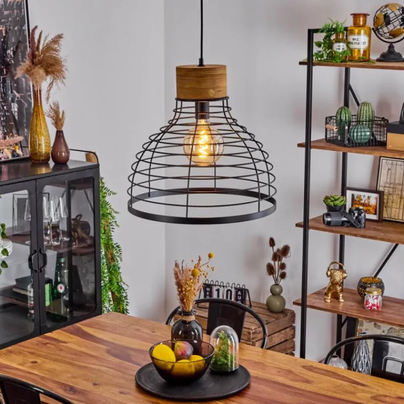 hofstein Suspension Omba Écru, Noir, 1 lumière