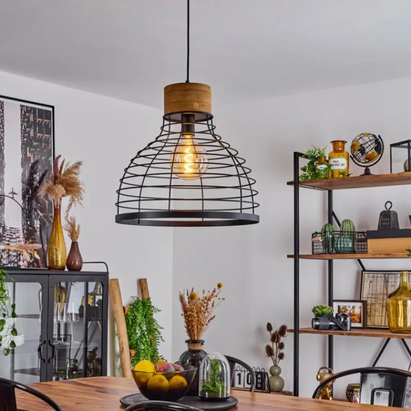 hofstein Suspension Omba Écru, Noir, 1 lumière