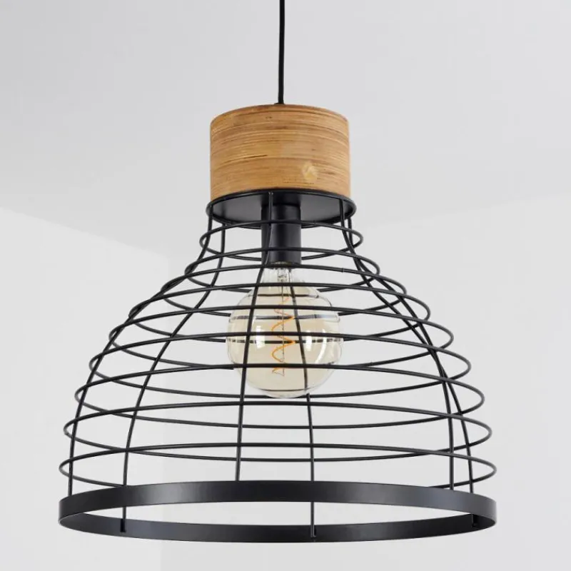 hofstein Suspension Omba Écru, Noir, 1 lumière