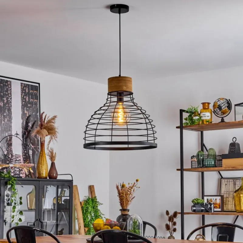 hofstein Suspension Omba Écru, Noir, 1 lumière