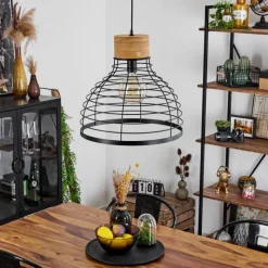 hofstein Suspension Omba Écru, Noir, 1 lumière